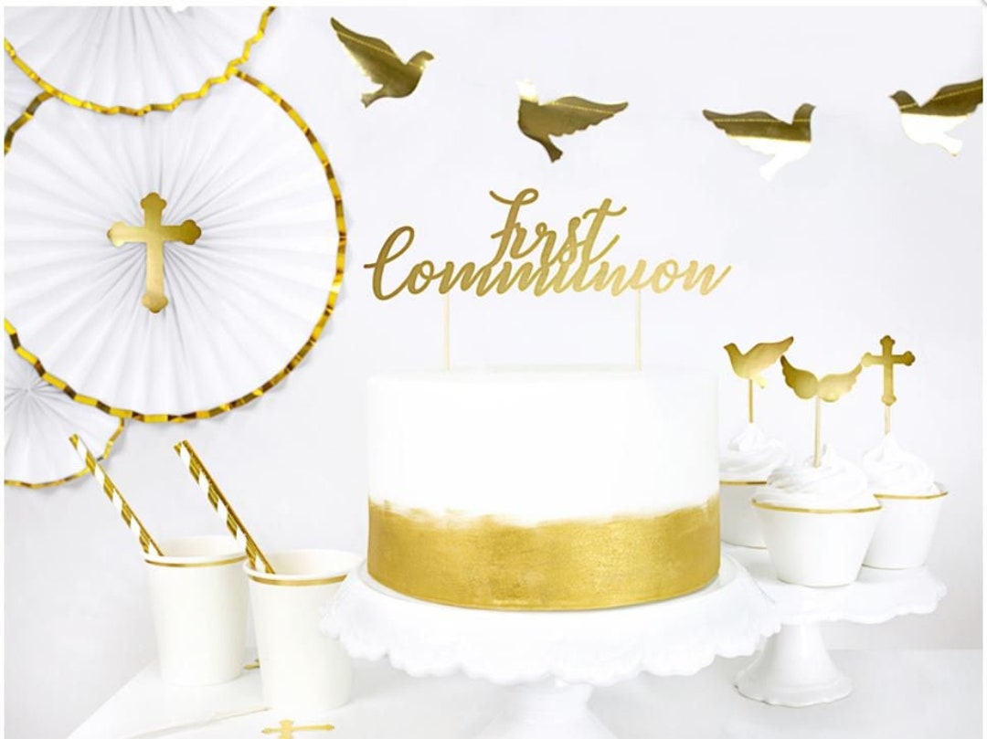 Topper per torta Prima Comunione, Cake Topper, Decorazione torta