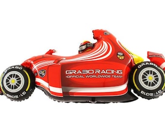 High Quality 49in Red Racing Car Foil Balloon, Red Car Balloon, Car Themed Party, Boys Birthday Party, Foil Balloon, Gokart Birthday