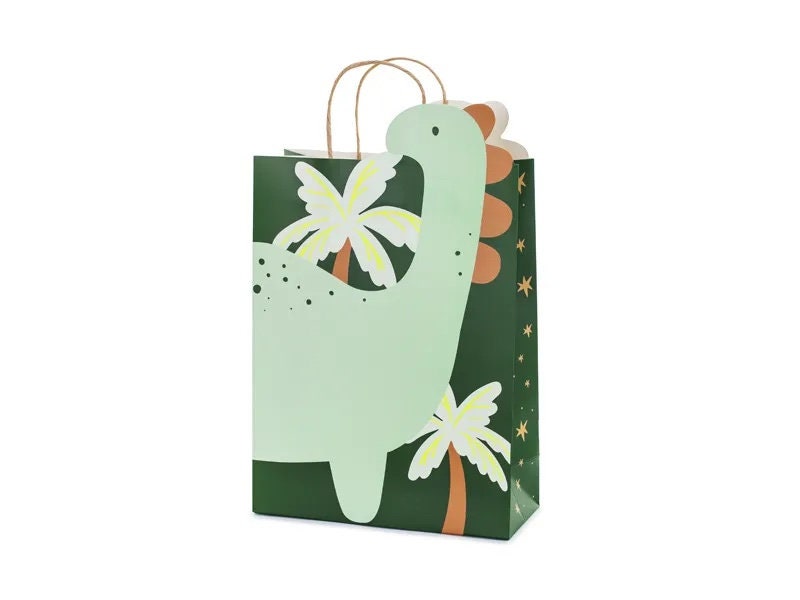 Set di 10 sacchetti regalo di carta con dinosauro, per feste di