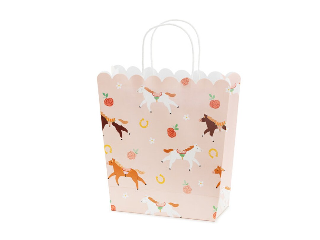 Pink Toy Horses Printed Tote Bag