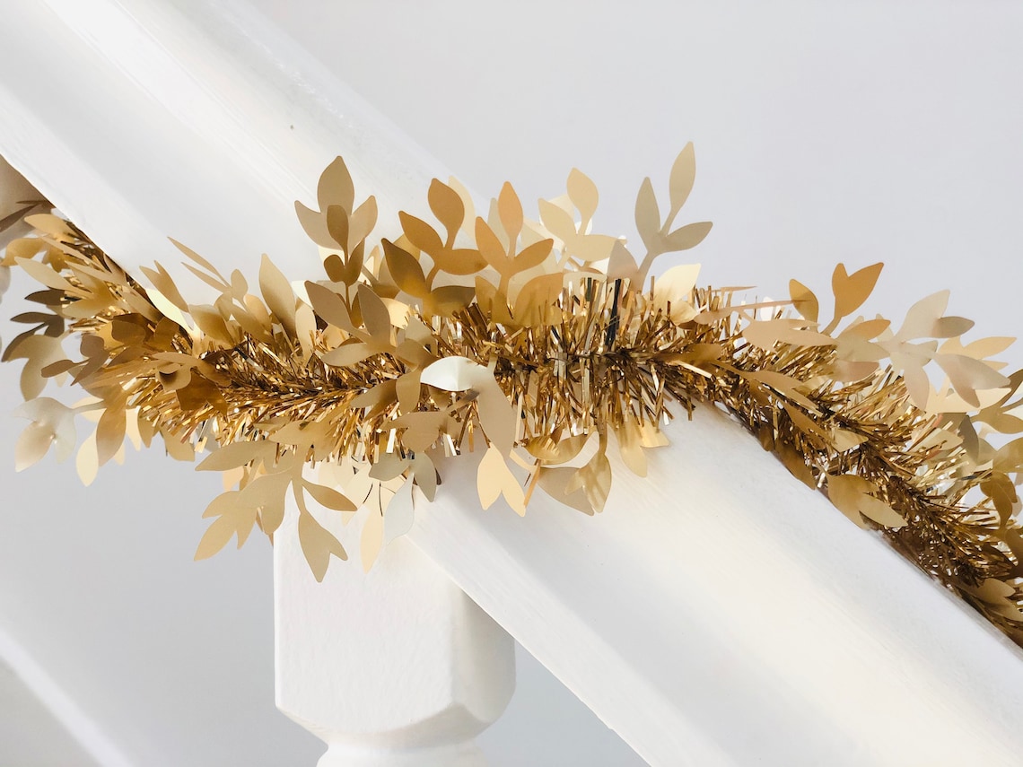 High Quality Satin Gold Tinsel Garland Chunky or Slender Etsy UK