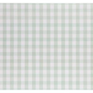 Puede incluir: Un patrón sin costuras con un diseño de cuadros vichy verde claro y blanco. El patrón repetitivo crea una apariencia de cuadrícula, con cuadrados de color espaciados uniformemente. La estética general es simple y clásica.