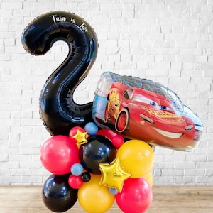 DIY Large Lightning McQueen Balloon Sculpture, High Quality Cars Balloon Stack, Cars Sculpture, Disney Cars Balloons, Disney Cars Birthday