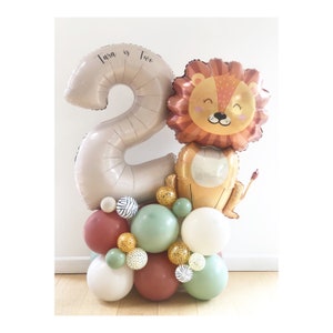 High Quality Large Lion Balloon Sculpture, Any Number, Safari Balloon Stack, Lion Balloon Sculpture, Lion Balloons, Safari Themed Birthday