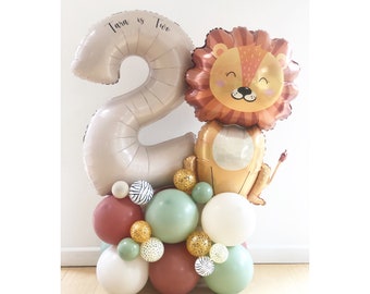 High Quality Large Lion Balloon Sculpture, Any Number, Safari Balloon Stack, Lion Balloon Sculpture, Lion Balloons, Safari Themed Birthday