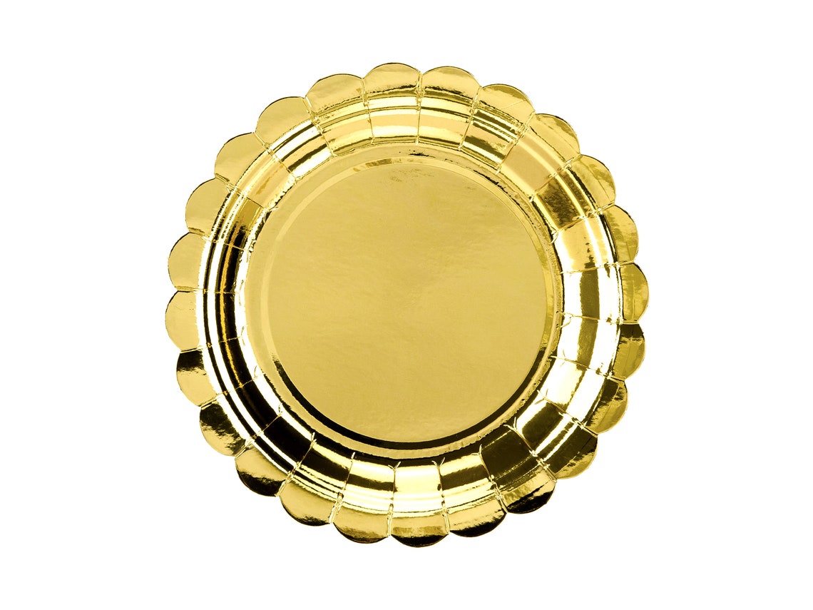 Gold Paper Plates Gold Tableware Gold Plates Set of 6 Etsy