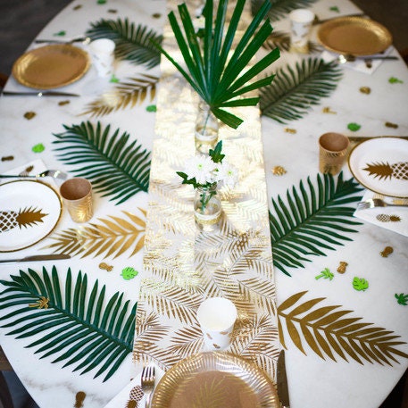 MOSNOW 24 foglie tropicali decorative, foglie di palma artificiali