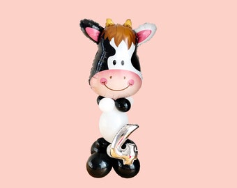 Giant Cow Balloon Sculpture - DIY 4.4ft Cow Balloon Display - DIY Kit - Farm Animals Decor - Cowboy Party - Barnyard Party