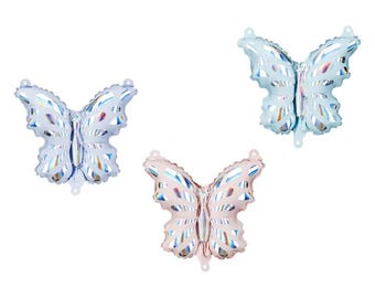 3 Butterfly Foil Balloons, Butterfly Balloons, 19x23 cm, Butterfly Decorations Balloon, Birthday Balloon, Enchanted Forest, Fairy