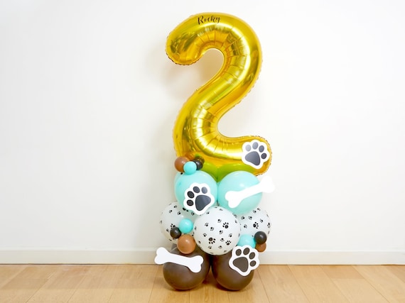 Dog Birthday Balloons - 6pcs Puppy Party Decorations With Paw Print & Bone Balloons