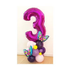 DIY Large 55&quot; Butterfly Birthday Balloon Sculpture, Colourful Balloon Sculpture, Butterfly Balloon Stack, Butterfly Balloon, Girls Birthday
