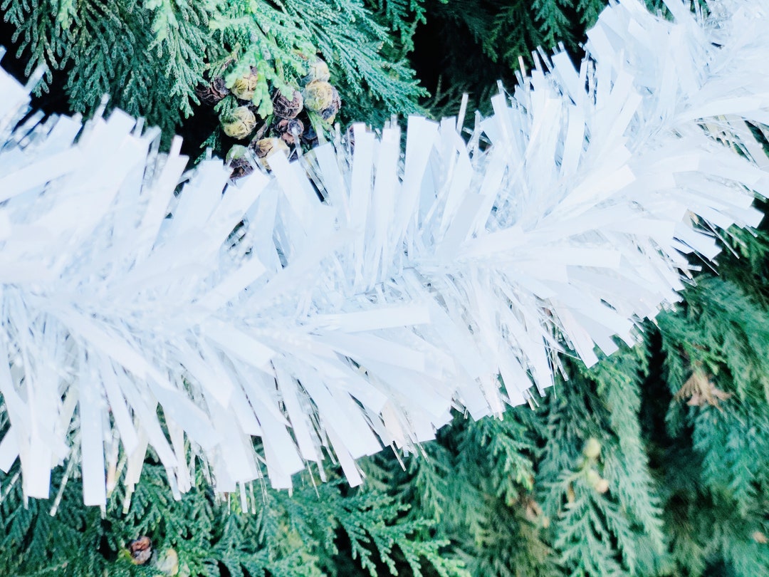 High Quality Chunky White Tinsel Garland, White Tinsel, White Tinsel