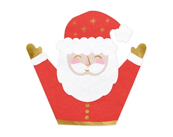 Cute Santa Claus Napkins, Father Christmas Napkins, Santa Claus Tableware, Christmas Tableware, Kids Christmas Party, Christmas Dinner