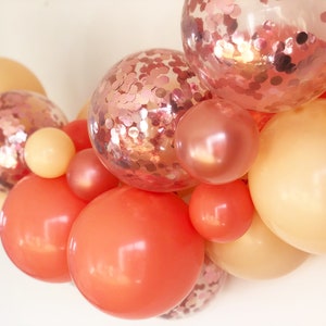 Coral and Rose Gold Balloon Garland Kit, Coral Balloon Arch, Coral Balloon Garland, You can change colours,  Rose Gold, Blush, Coral