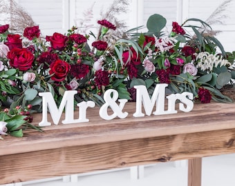 White Mr and Mrs Sign, Mr Mrs Top Table Sign, Top Table Wedding Sign, Mr Mrs Wedding Sign, Sweetheart Table Sign, Freestanding Letter Sign