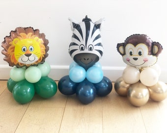 Mini sculptures de ballons safari à faire soi-même, couleurs au choix, mini ballons en aluminium, décorations d'anniversaire Wild One, jungle, lion, thème safari