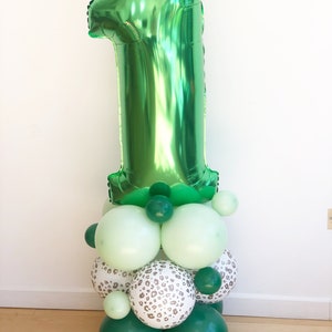 DIY Large 55 Safari Birthday Balloon Sculpture, Cute Safari Animal Balloon , DIY Kit, No helium required, 1st birthday, Number Balloon image 4