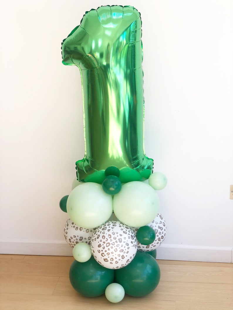 DIY Large 55 Safari Birthday Balloon Sculpture, Cute Safari Animal Balloon , DIY Kit, No helium required, 1st birthday, Number Balloon image 4