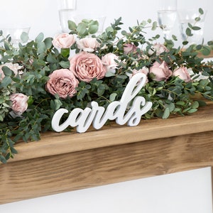 Signo de tarjetas de madera blanca, signo de boda de tarjetas, signo de tarjetas de madera, signo de mesa blanca, signos de boda blancos, signos de boda, signo de tarjetas