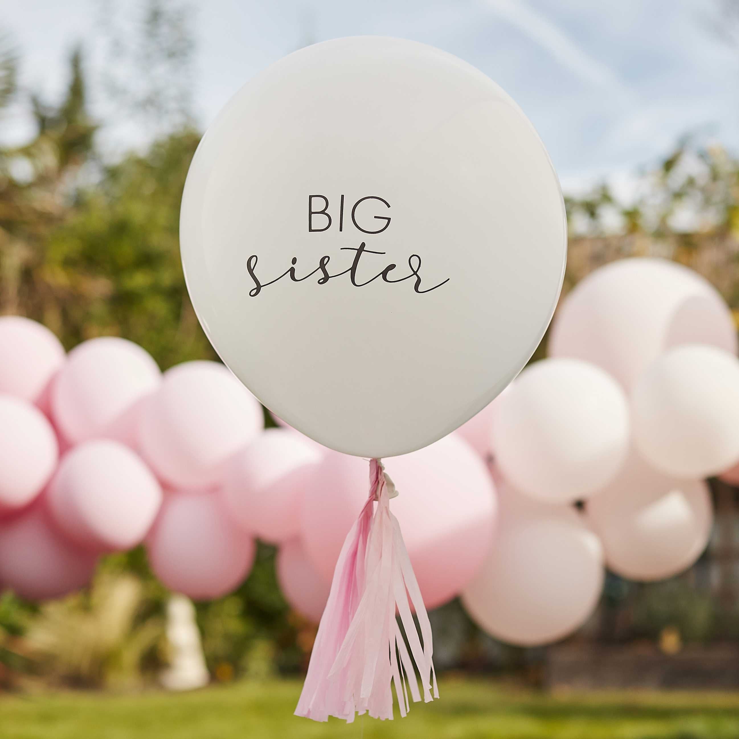 Big Sister Balloon With Pink Tassels Big Sister Balloon With pic