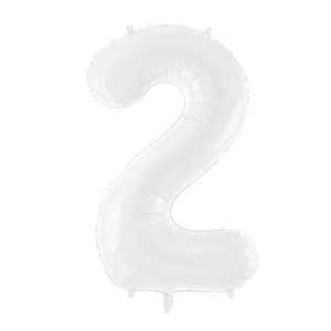 Jumbo Giant Matte White Number 2 Balloon, High Quality, 34in, Matte White Number Balloon, Large Numbers Balloon, First Birthday Balloon