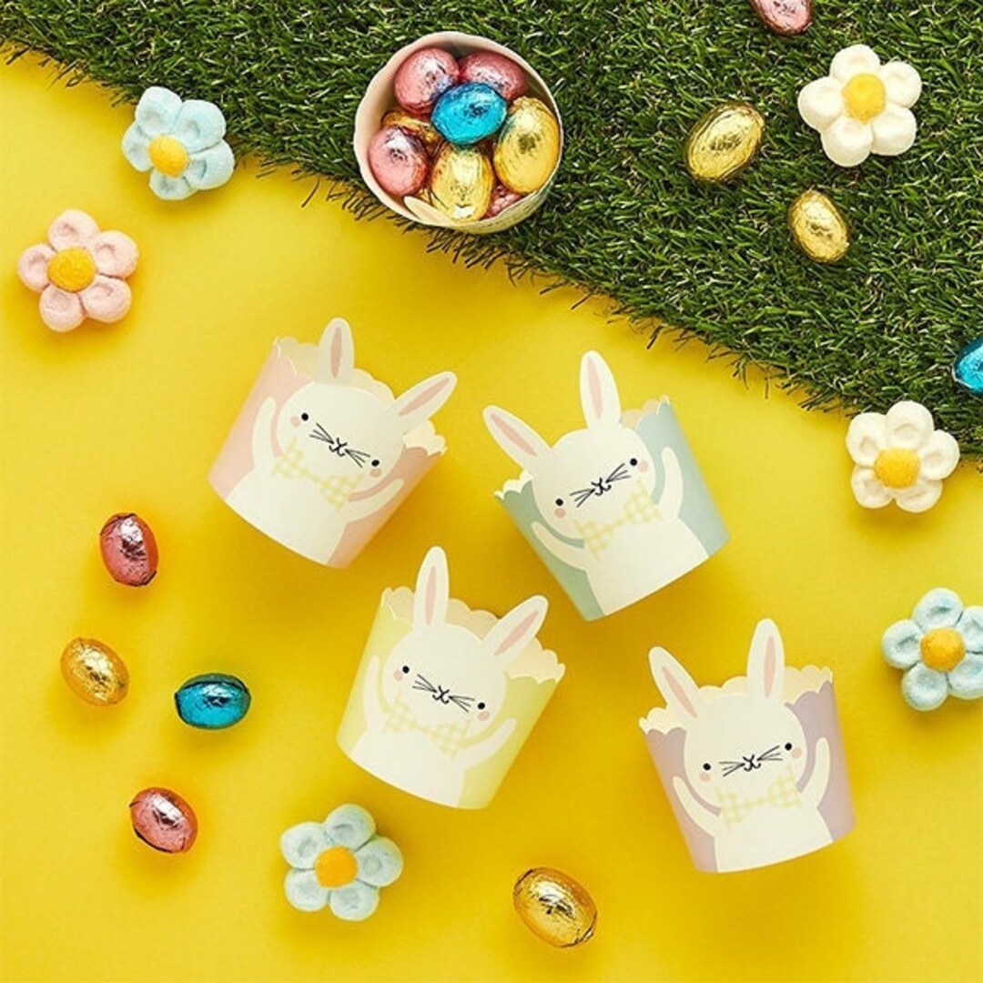 10 Easter Bunny Food Cups, Easter Bunny Muffin Cups, Pastel Easter ...