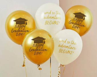 5 Graduation Latex Balloons, Graduation Party, Graduation Balloons,New Grad, Graduation Celebration, Commencement Party