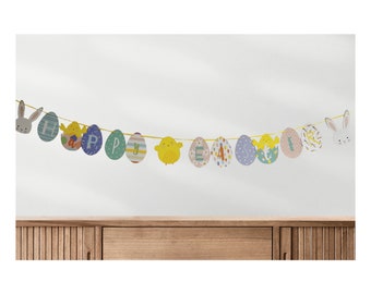 2m long Happy Easter  Banner, Happy Easter Banner, Easter Garland, Colourful Happy Easter Banner, Happy Easter Bunting, Easter Decorations