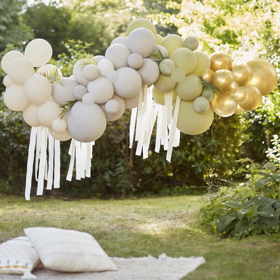 Kit arco per palloncini cromati verde, crema, grigio e oro, arco per  palloncini Safari, ghirlanda di palloncini, verde salvia, sabbia, botanico,  neutro -  Italia