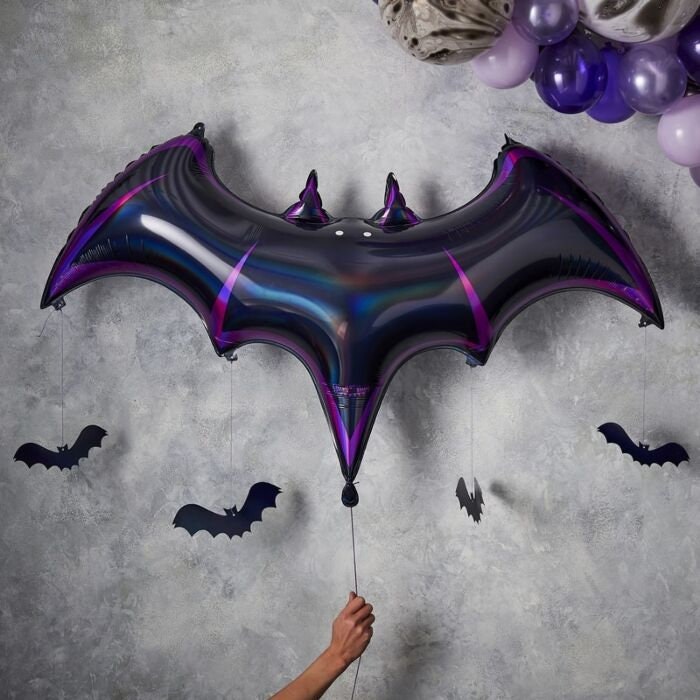 PALLONCINO in foil Mylar sagoma Pipistrello Nero 40,5x13cm - Halloween (FORNITO SGONFIO