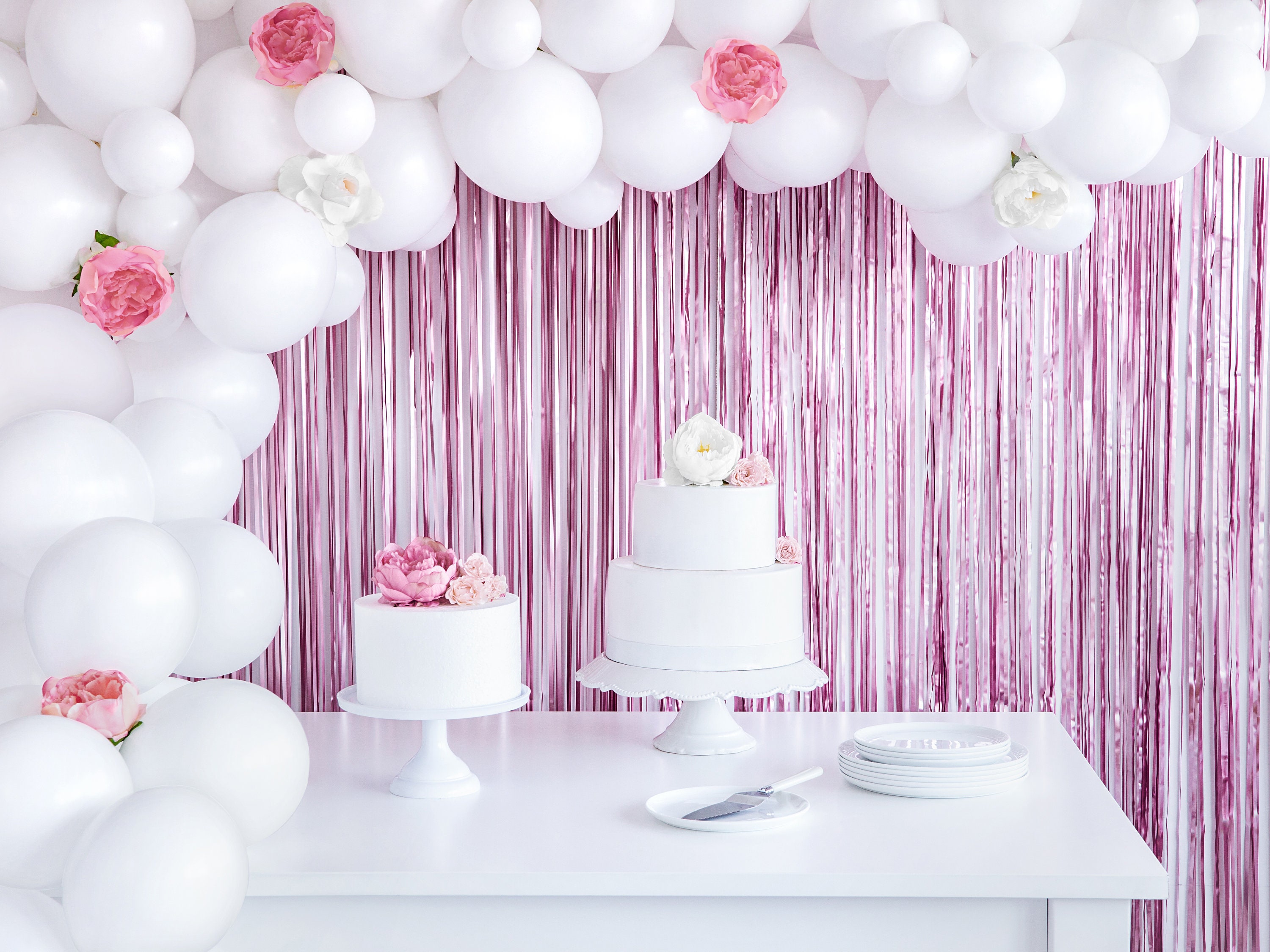 Light Pink Party Curtain - Light Pink - 2.5m/8ft Length