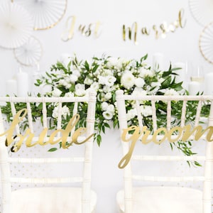 el señor y la señora Decoraciones Novia & Novio signos de la silla de oro decoración de la boda lugar el señor y la señora Decoraciones Novia & Novio signos de la silla de oro decoración de la boda lugar