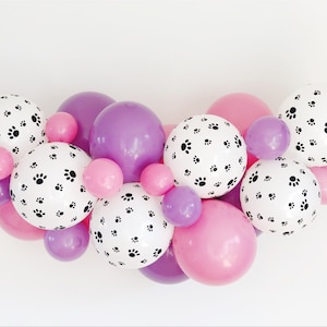 DIY Pink Paw Balloon Garland Kit, Cat Themed birthday, Dog Party, Cat themed Party Decor, Cat Party, Purple Pink, Dog Balloon Arch, DIY