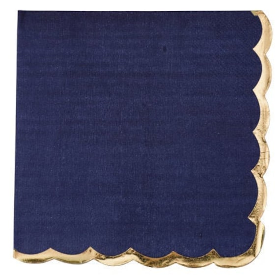 Stunning Navy and Gold Paper Napkins Navy Paper Napkins Etsy