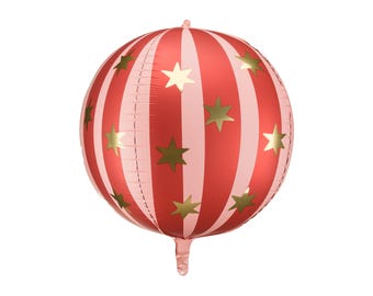 Zirkus-Sternenfolienballon: Rot Party-Deko (unaufgeblasen)