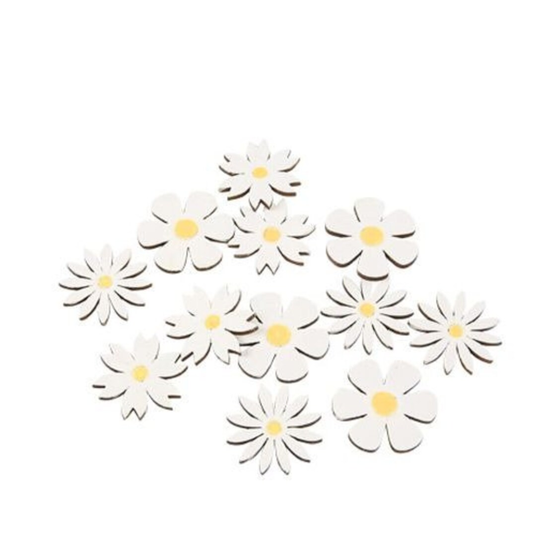 Wooden Daisy Confetti, Table Confetti, Table Scatter, Flower