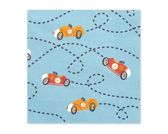 12 Racing Car Paper Napkins, Racing Paper Napkins, Party Decorations, Boy Birthday, Racing Car Theme, Two Fast, Kids Birthday Party