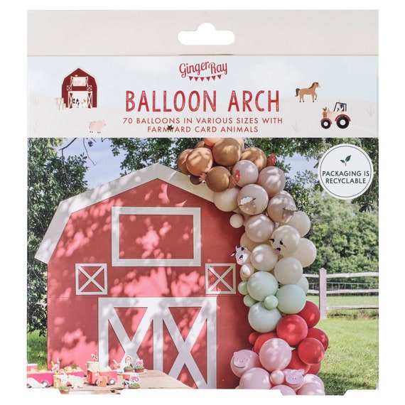 Farm Party Balloon Arch With Card Animals Farm Balloon Arch 