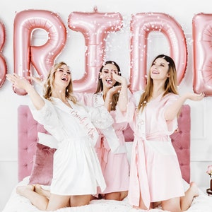 Giant Bride Balloon Banner, Matte Rose Gold Bride Balloon, 280cm x 86cm, Hen Party Balloons, Hen Do Props, Photo Prop, Bride Bunting