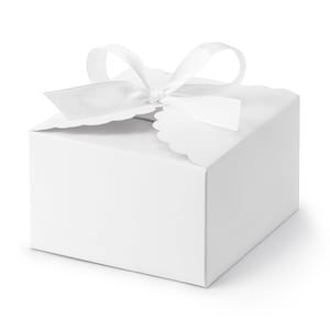 Weiße Geschenkboxen mit Band - 10er-Set - Weiße Dankeschönschachteln - Hochzeitsbevorzugungsschachteln - Weiße Hochzeitsschachteln - Weiße Kuchenschachteln