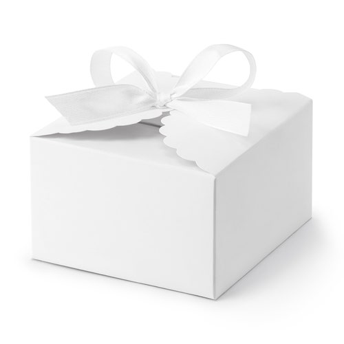 White Cake Boxes With Ribbon Set of 10 White Thank You Etsy UK