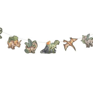 Dinosaur Paper Garland, 14cmx1.5m, Dinosaur Birthday Banner, Dinosaur Bunting, Dinosaur Birthday Party, Dino Banner, Dino Garland, T-Rex
