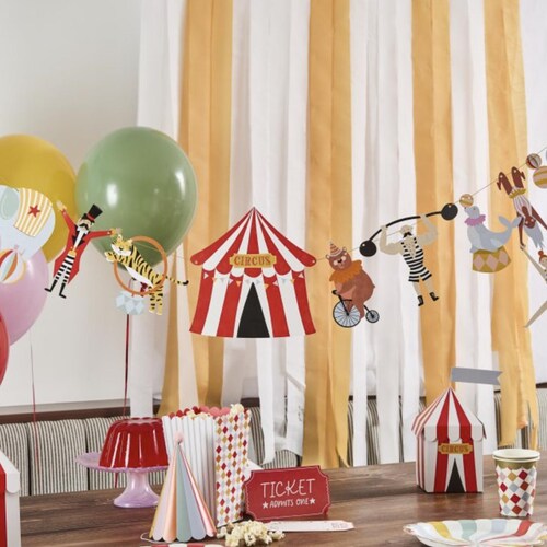 Circus Card Garland 3m Banner, Circus Birthday Banner, Circus Bunting, Kids Birthday Banner, Vintage Circus Decor, Vintage Circus, Carnival
