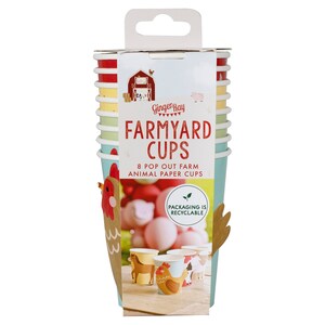 Farm Animals Paper Cups, Birthday Paper Cups, Kids Paper Cups, Kids ...