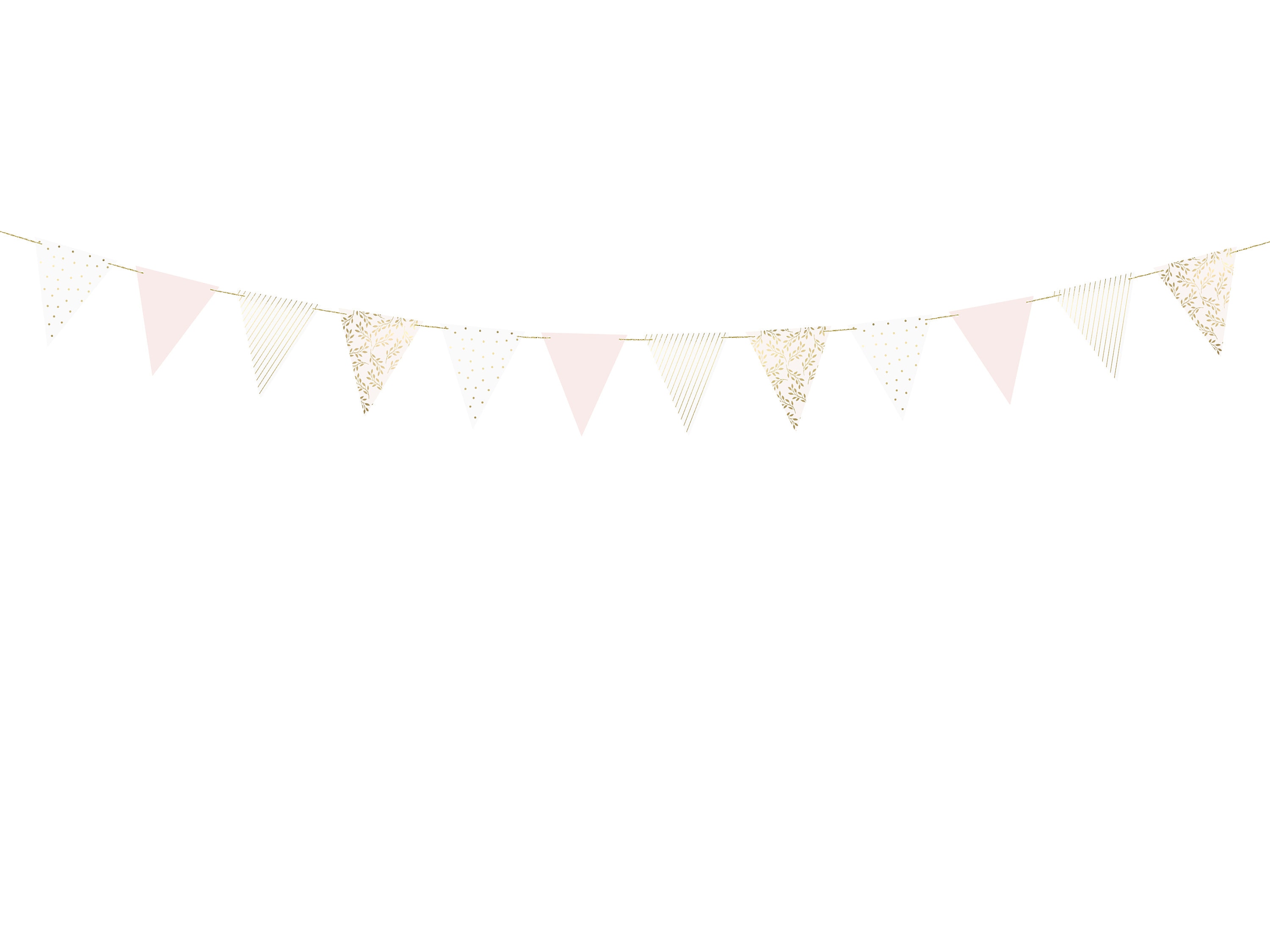 Long Pink and Gold Paper Bunting - Banner - Metallic Gold - 2.1m/7ft ...