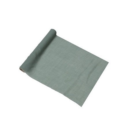 Chemin De Table Eucalyptus 30x180cm - Vert Sauge Coton Et Jute Pour Mariage Et Décoration