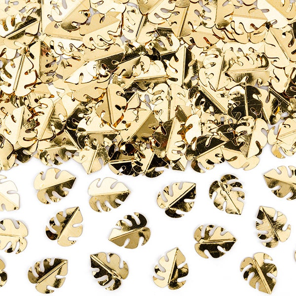 Tropical Palm Leaves Confetti, Gold Palm Leaves Confetti, Gold Foil Confetti, Jungle Party Decor, Aloha Party, Palm Leaves Table Decor