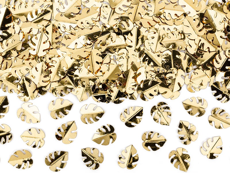 Tropical Palm Leaves Confetti, Gold Palm Leaves Confetti, Gold Foil C…