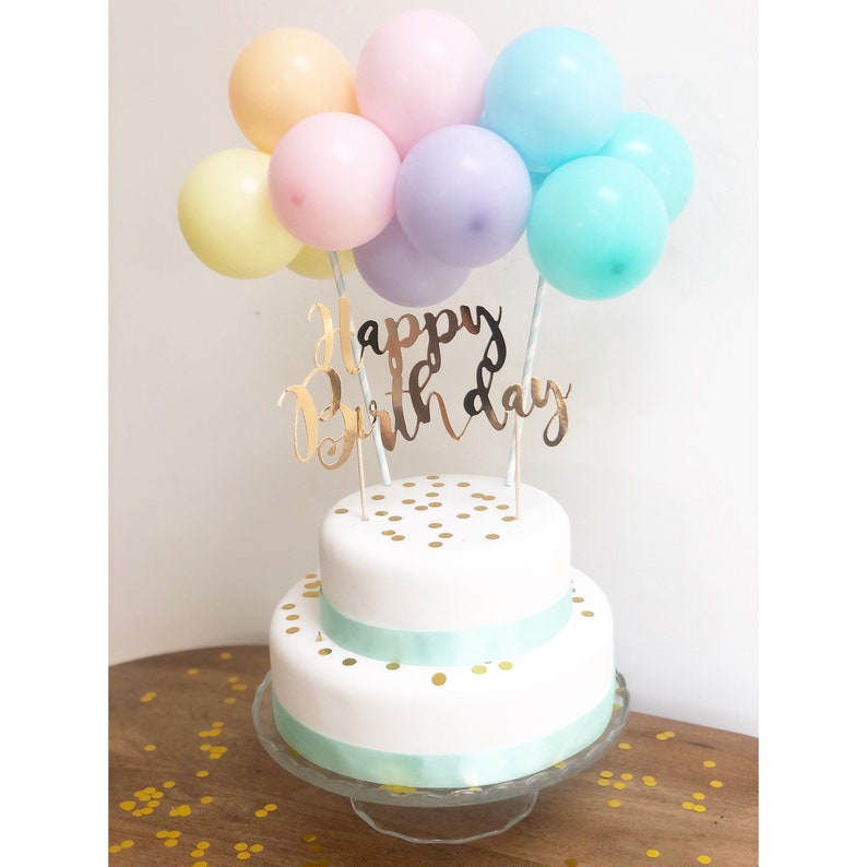 DIY Rainbow Balloon Cake Topper, Rainbow Balloon Cake Topper, Rainbow ...