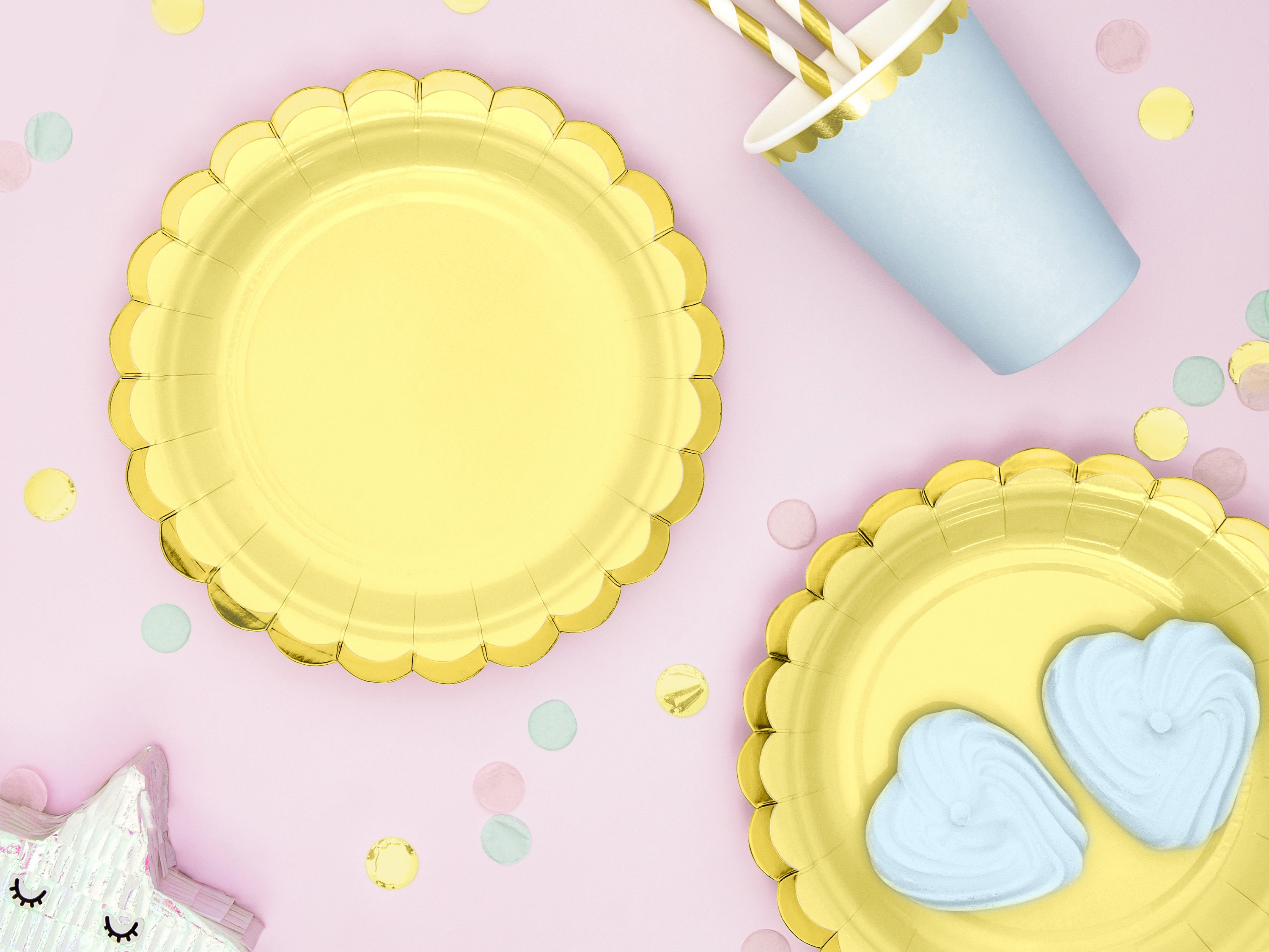 Pastel Yellow Paper Cups Or Plates Pastel Paper Plates Etsy
